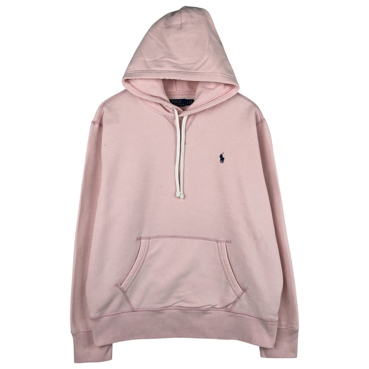 Ralph Lauren POLO RALPH LAUREN sweatshirt pullover hoodie, men's size L cotton coral Vintage Second Hand