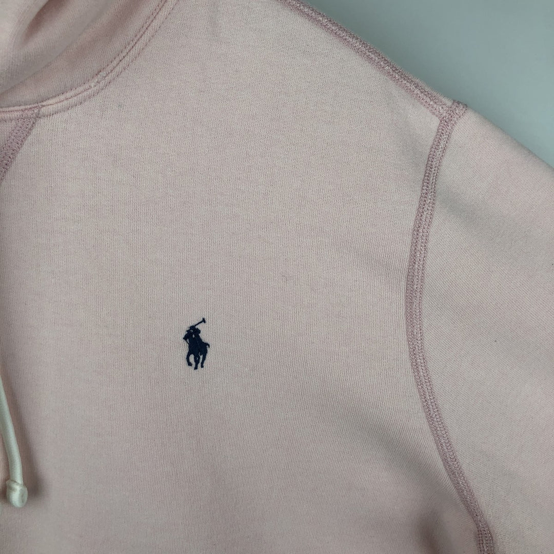 Ralph Lauren POLO RALPH LAUREN sweatshirt pullover hoodie, men's size L cotton coral Vintage Second Hand