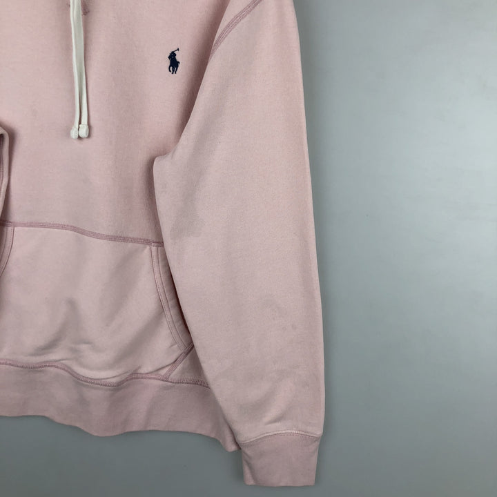 Ralph Lauren POLO RALPH LAUREN sweatshirt pullover hoodie, men's size L cotton coral Vintage Second Hand