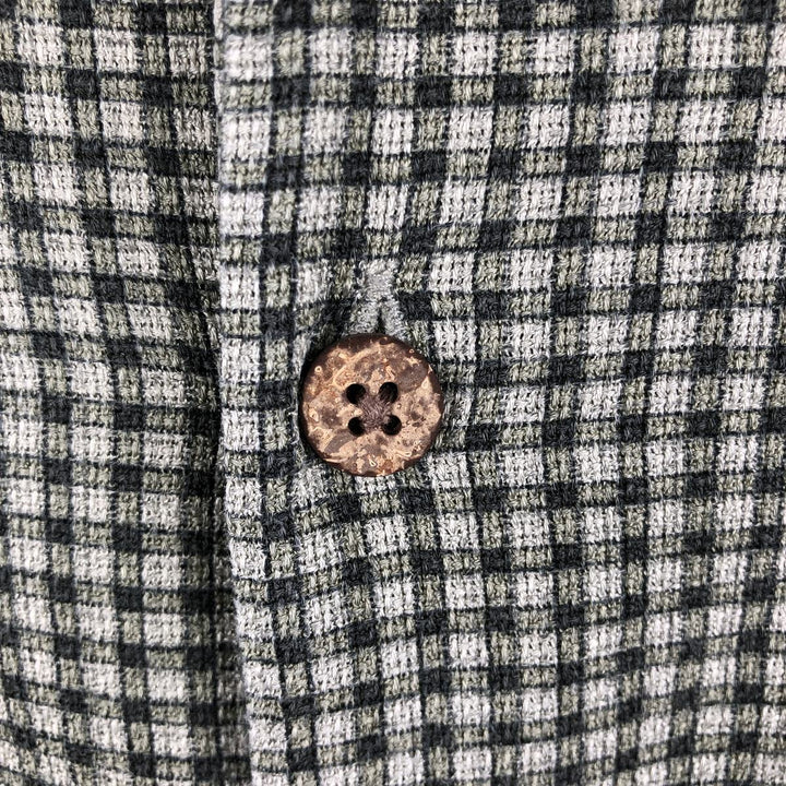 Tommy Bahama Check Pattern Short Sleeve Open Collar Silk Shirt Box Shirt Men's XL silk Green type dark green Vintage Second Hand