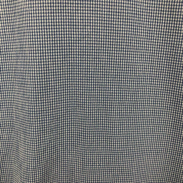 Perry Ellis Check Pattern Short Sleeve Open Collar Polyester and Rayon Box Shirt, Men's Size L Rayon blue type Vintage Second Hand