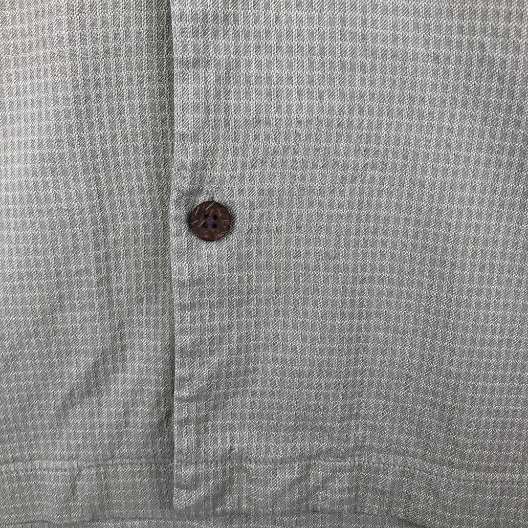 Vintage Tommy Bahama check pattern short-sleeved open-collar silk box shirt, men's size L. silk lemon yellow Vintage Second Hand