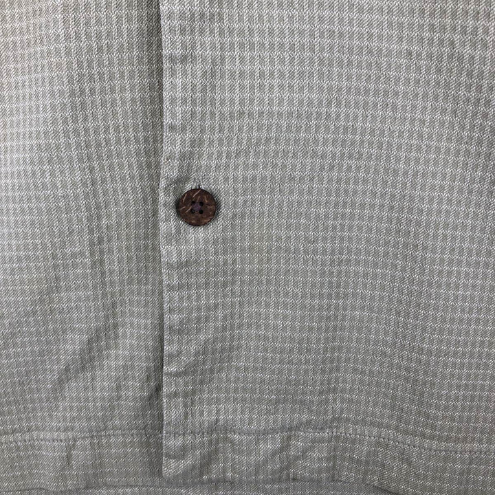 Vintage Tommy Bahama check pattern short-sleeved open-collar silk box shirt, men's size L. silk lemon yellow Vintage Second Hand