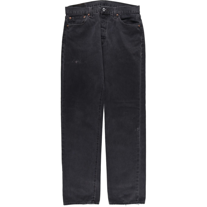 Levi's 501 Black Denim Straight Denim Pants for Men, W33 equivalent cotton black type Vintage Second Hand