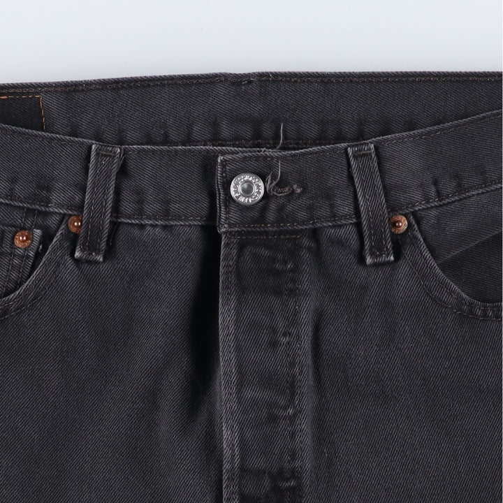 Levi's 501 Black Denim Straight Denim Pants for Men, W33 equivalent cotton black type Vintage Second Hand