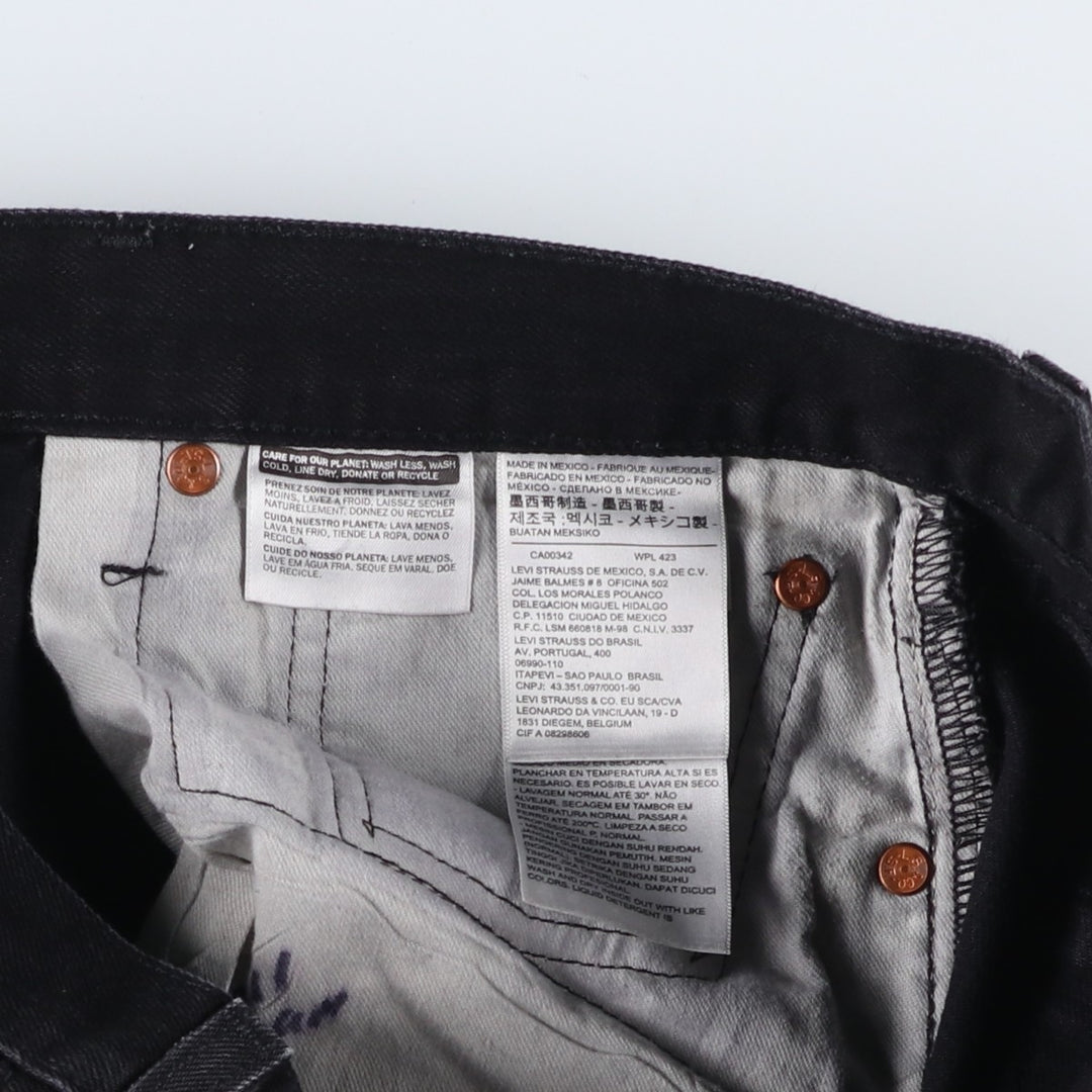 Levi's 501 Black Denim Straight Denim Pants for Men, W35 cotton black type Vintage Second Hand