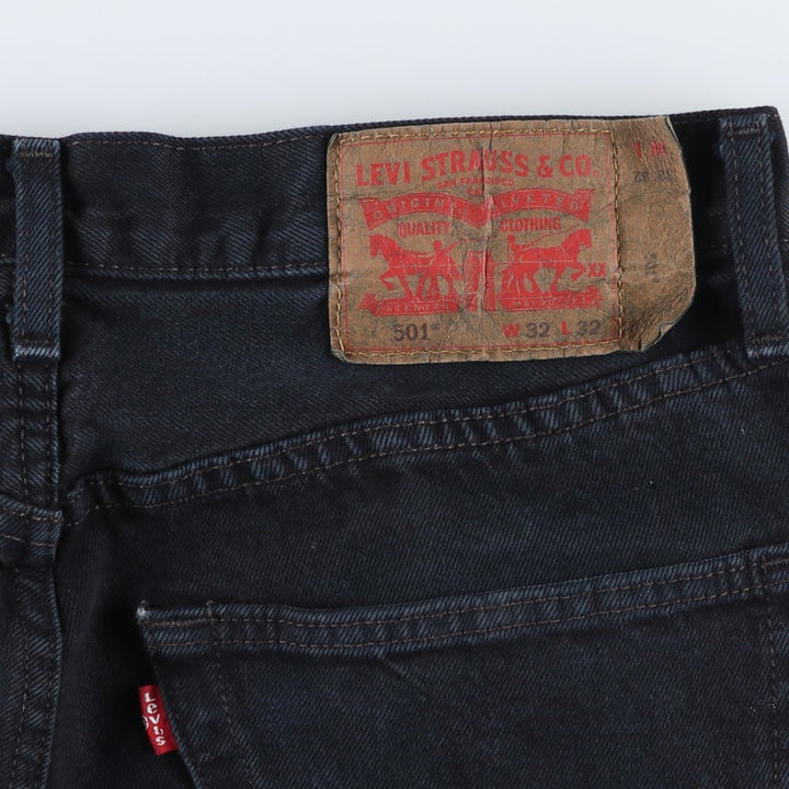 Levi's 501 Black Denim Straight Denim Pants for Men, W34 equivalent cotton black type Vintage Second Hand