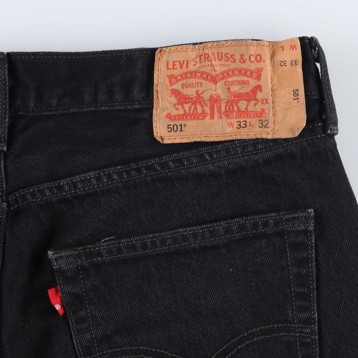 Levi's 501 Black Denim Straight Denim Pants for Men, W34 equivalent cotton black type Vintage Second Hand