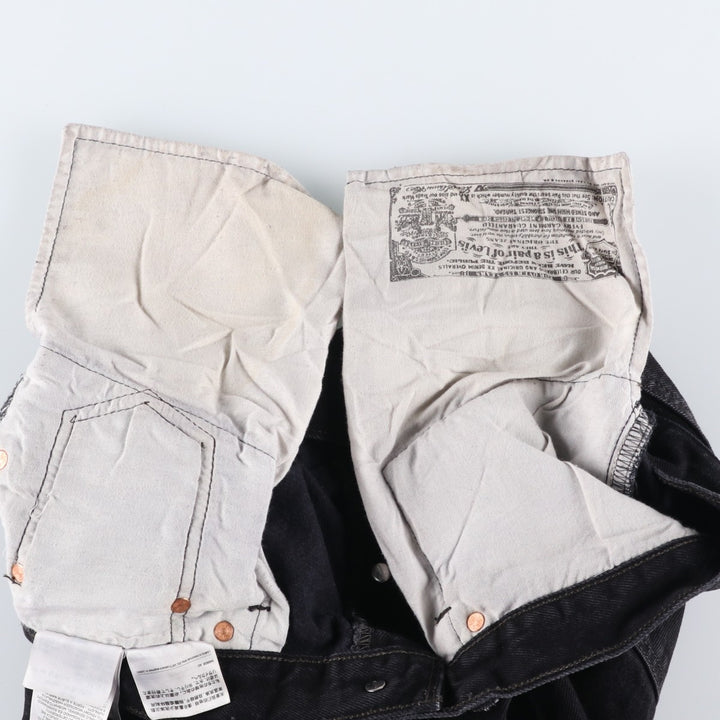 Levi's 501 Black Denim Straight Denim Pants for Men, W34 equivalent cotton black type Vintage Second Hand