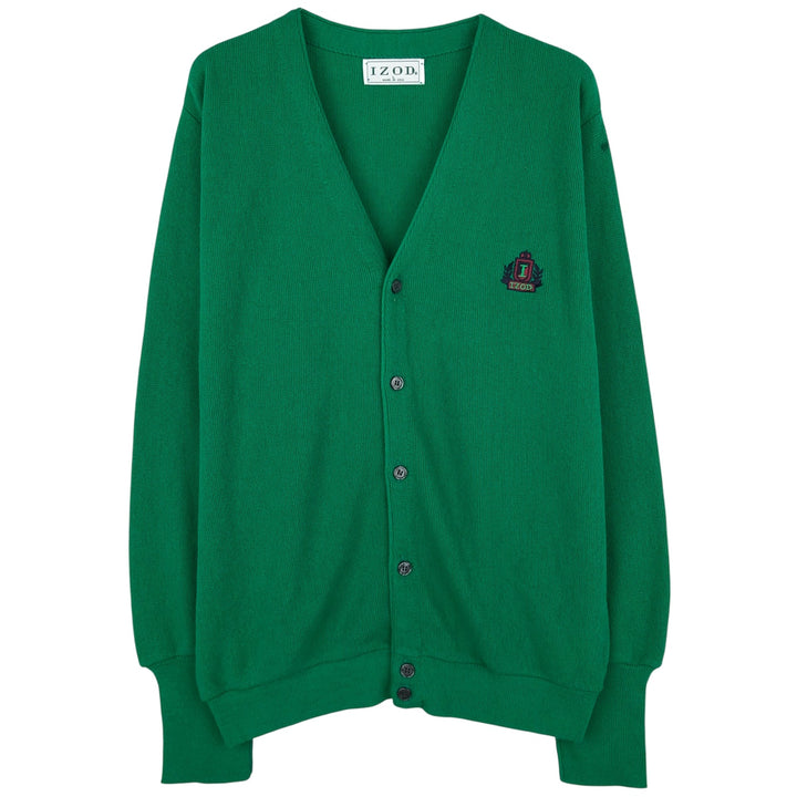 Vintage 90'S IZOD acrylic knit cardigan, made in the USA, size L, men's acrylic green type Vintage Second Hand