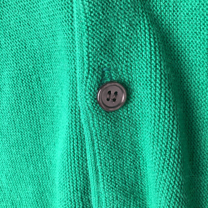 Vintage 90'S IZOD acrylic knit cardigan, made in the USA, size L, men's acrylic green type Vintage Second Hand
