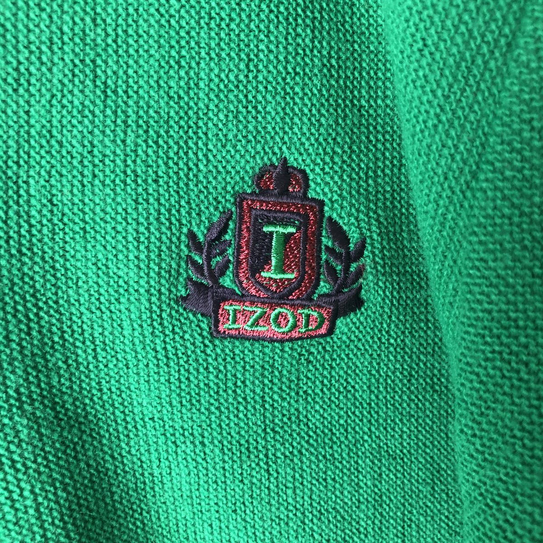 Vintage 90'S IZOD acrylic knit cardigan, made in the USA, size L, men's acrylic green type Vintage Second Hand