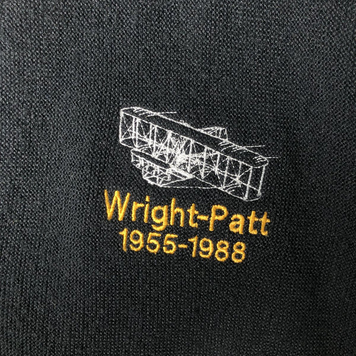 Vintage 80s-90'S PINE STATE logo embroidered acrylic knit cardigan, made in the USA, men's size L unclear black type Vintage Second Hand