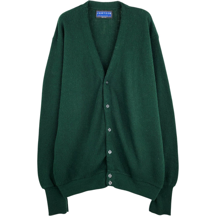 Vintage 1990'S Jantzen Classics acrylic knit cardigan, made in the USA, size L, men's acrylic Green type dark green Vintage Second Hand