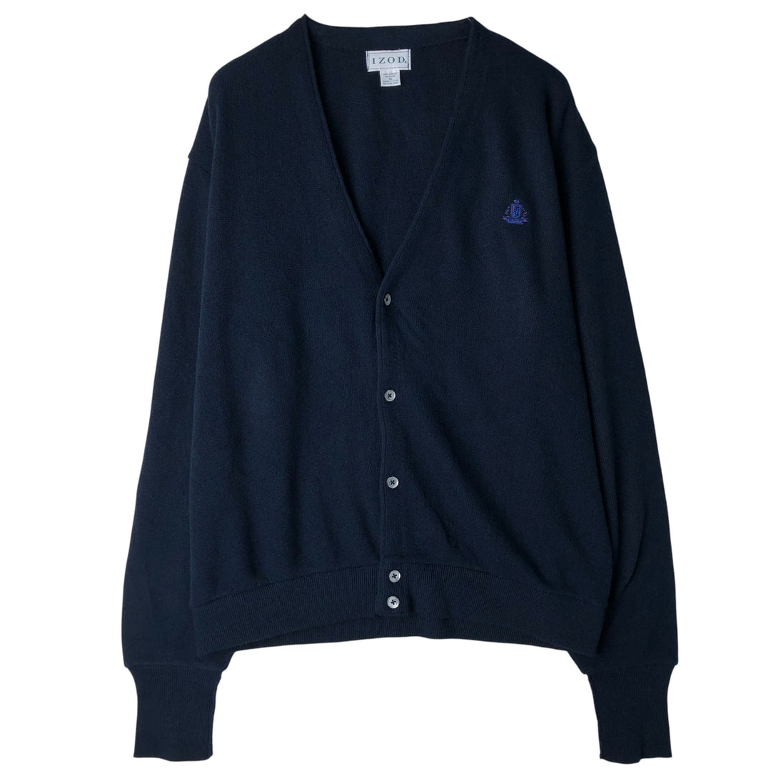 90'S IZOD acrylic knit cardigan, made in the USA, men's size XL, vintage acrylic navy blue type Vintage Second Hand