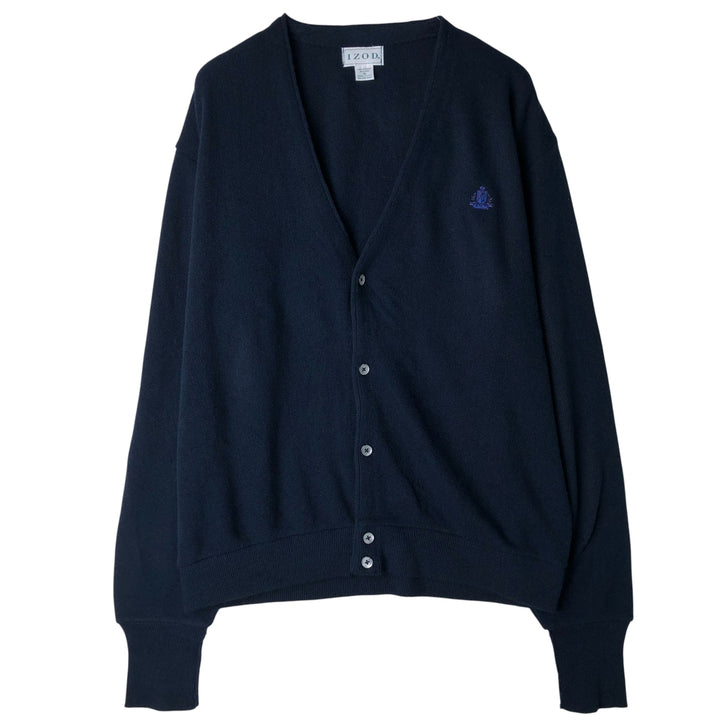 90'S IZOD acrylic knit cardigan, made in the USA, men's size XL, vintage acrylic navy blue type Vintage Second Hand