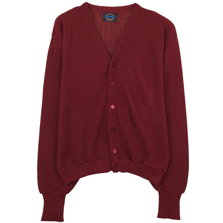 Vintage 1980'S Jantzen acrylic knit cardigan, made in the USA, size L, men's unclear bordeaux Vintage Second Hand