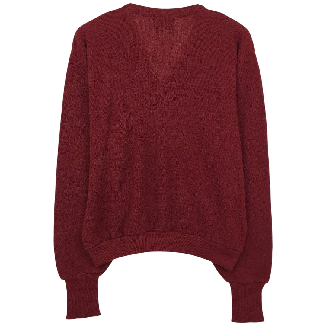 Vintage 1980'S Jantzen acrylic knit cardigan, made in the USA, size L, men's unclear bordeaux Vintage Second Hand