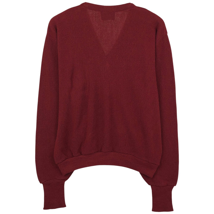 Vintage 1980'S Jantzen acrylic knit cardigan, made in the USA, size L, men's unclear bordeaux Vintage Second Hand