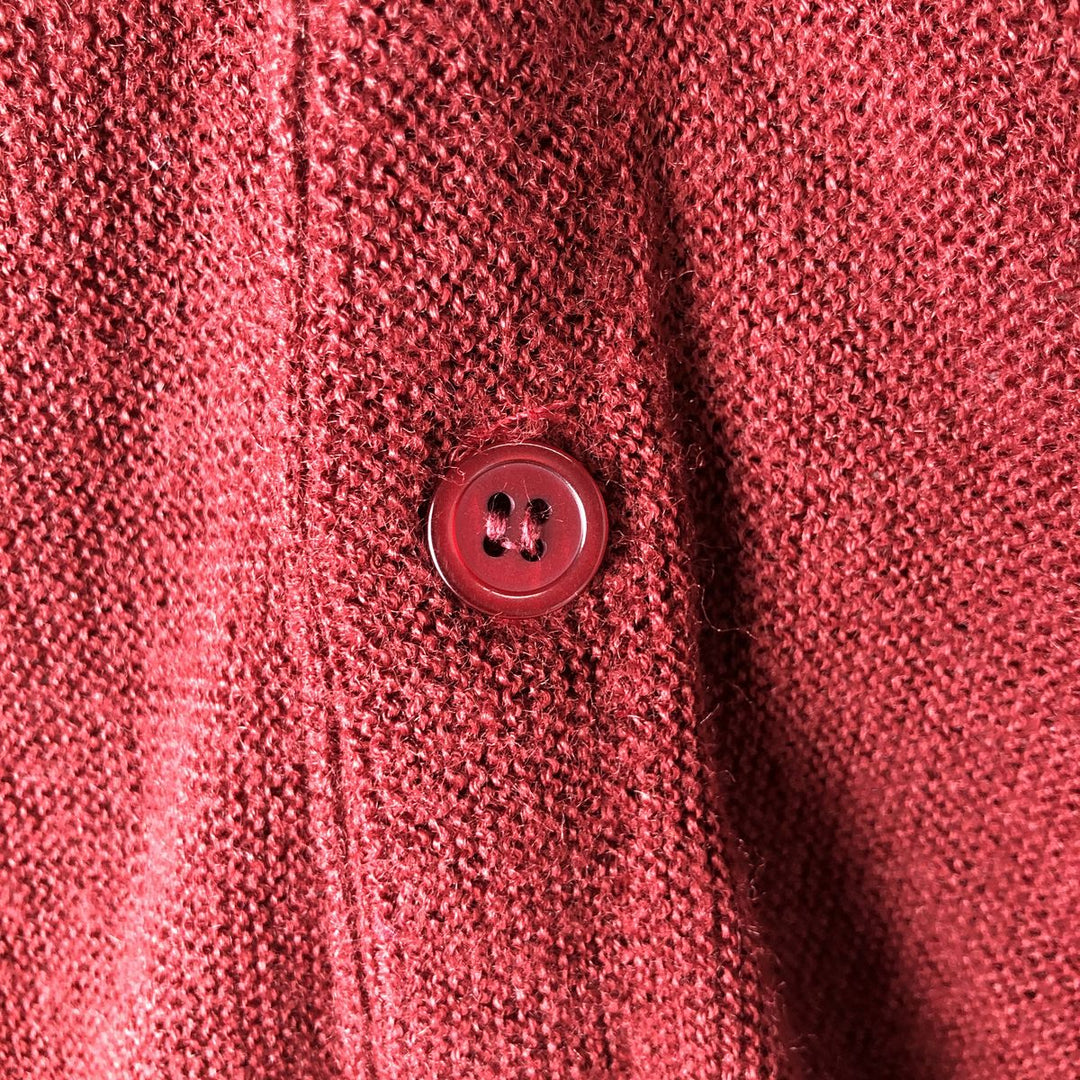 Vintage 1980'S Jantzen acrylic knit cardigan, made in the USA, size L, men's unclear bordeaux Vintage Second Hand