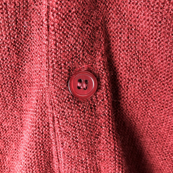 Vintage 1980'S Jantzen acrylic knit cardigan, made in the USA, size L, men's unclear bordeaux Vintage Second Hand