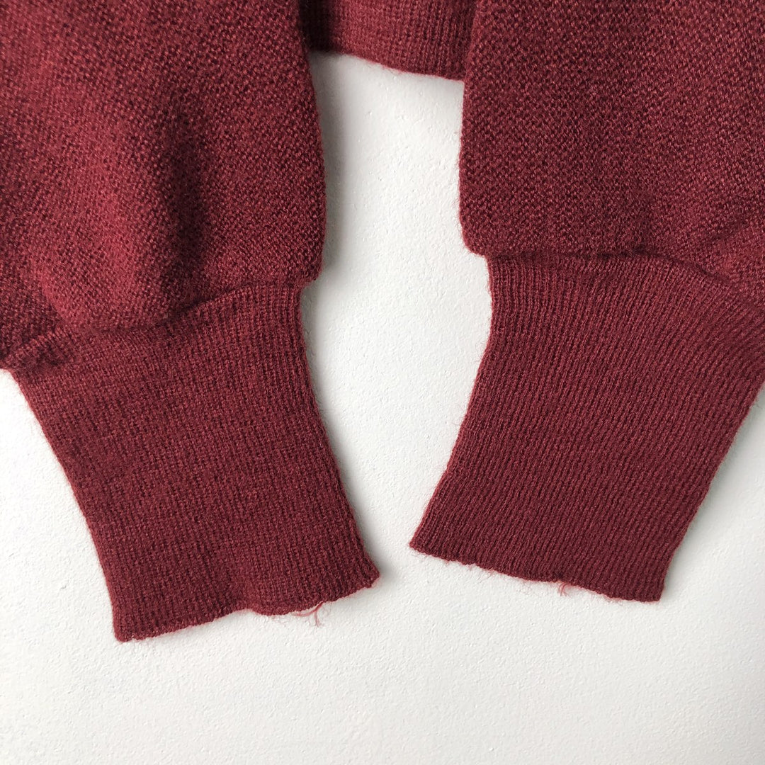 Vintage 1980'S Jantzen acrylic knit cardigan, made in the USA, size L, men's unclear bordeaux Vintage Second Hand