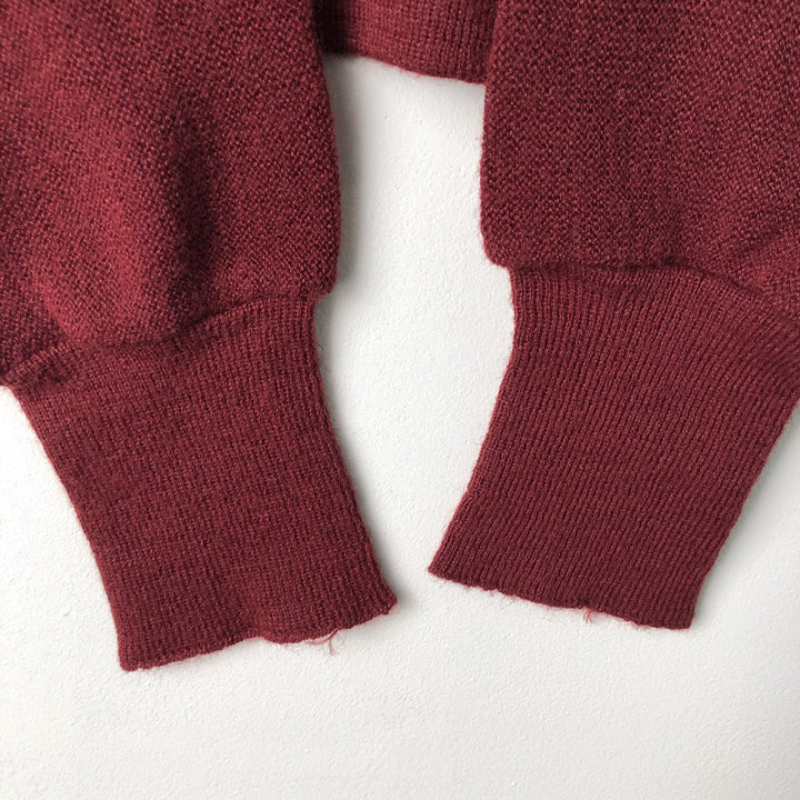 Vintage 1980'S Jantzen acrylic knit cardigan, made in the USA, size L, men's unclear bordeaux Vintage Second Hand