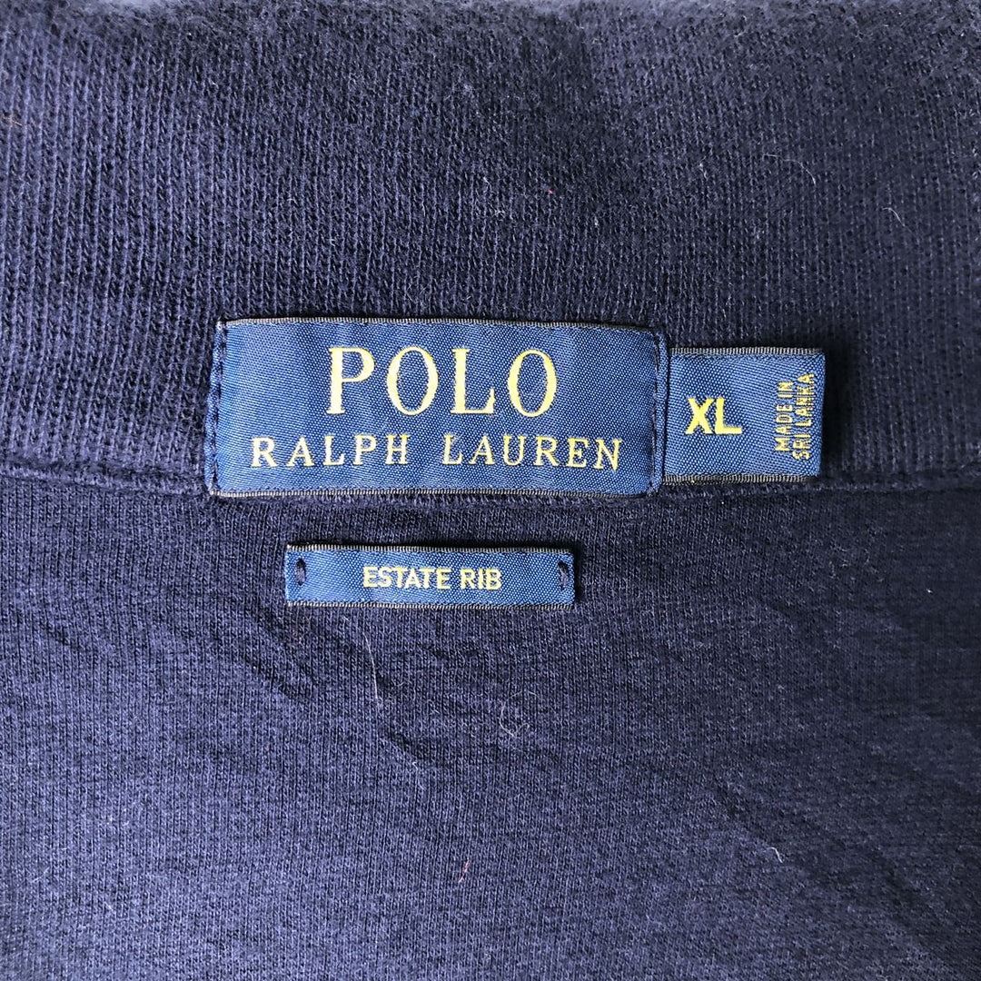 Ralph Lauren POLO RALPH LAUREN shawl collar cotton knit cardigan, men's size XL cotton navy blue type Vintage Second Hand
