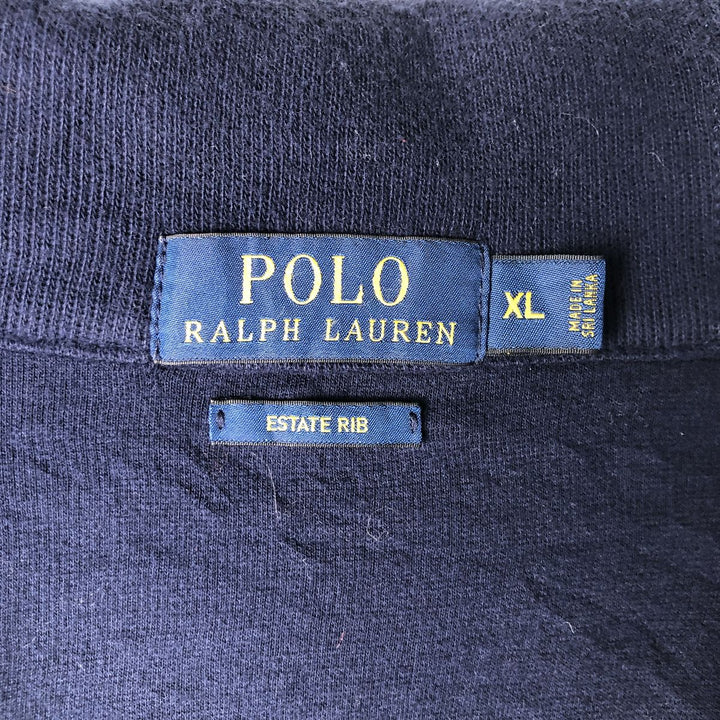 Ralph Lauren POLO RALPH LAUREN shawl collar cotton knit cardigan, men's size XL cotton navy blue type Vintage Second Hand