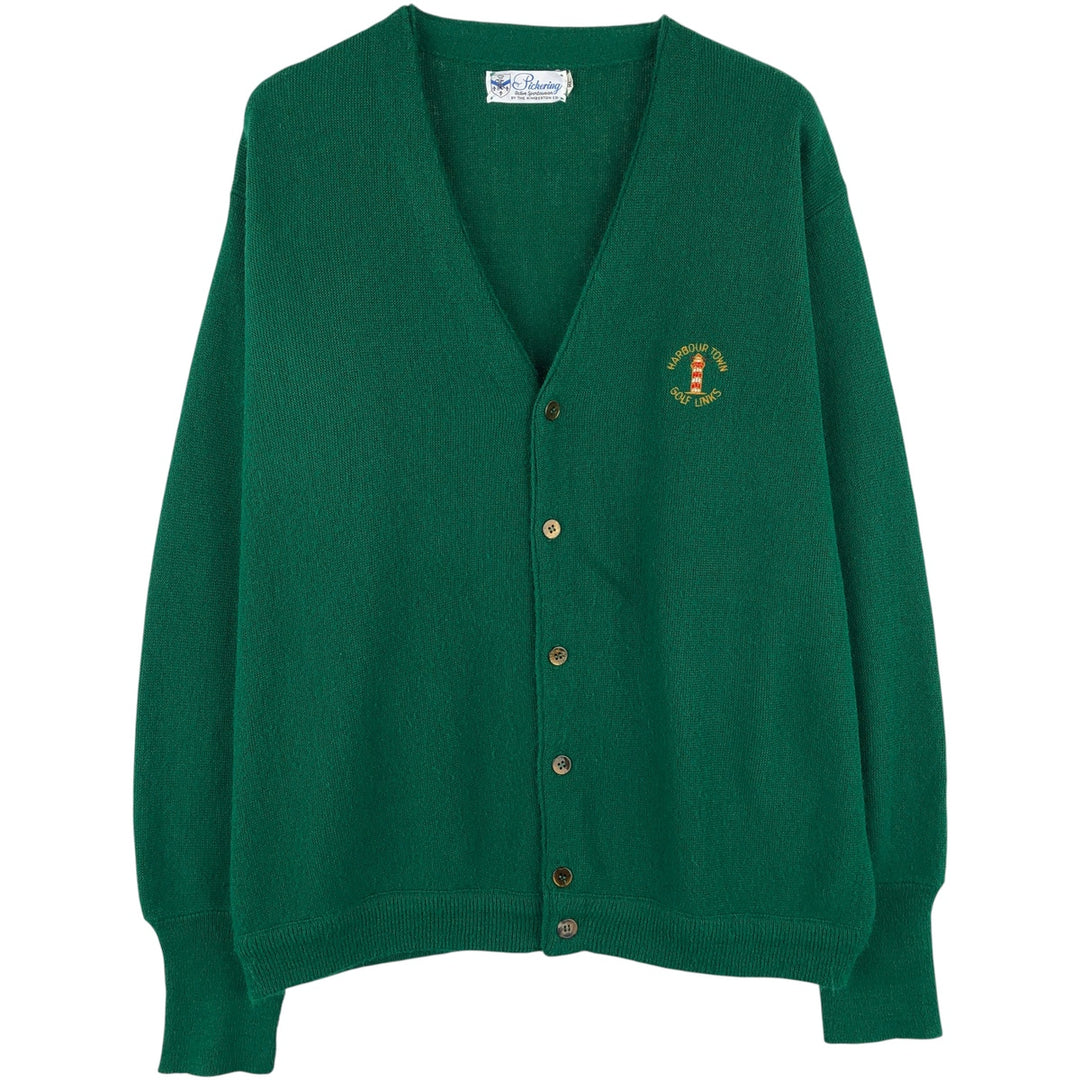 Vintage 70'S PICKERING Orlon Acrylic Knit Cardigan, Men's Size XL Oron Acrylic green type Vintage Second Hand