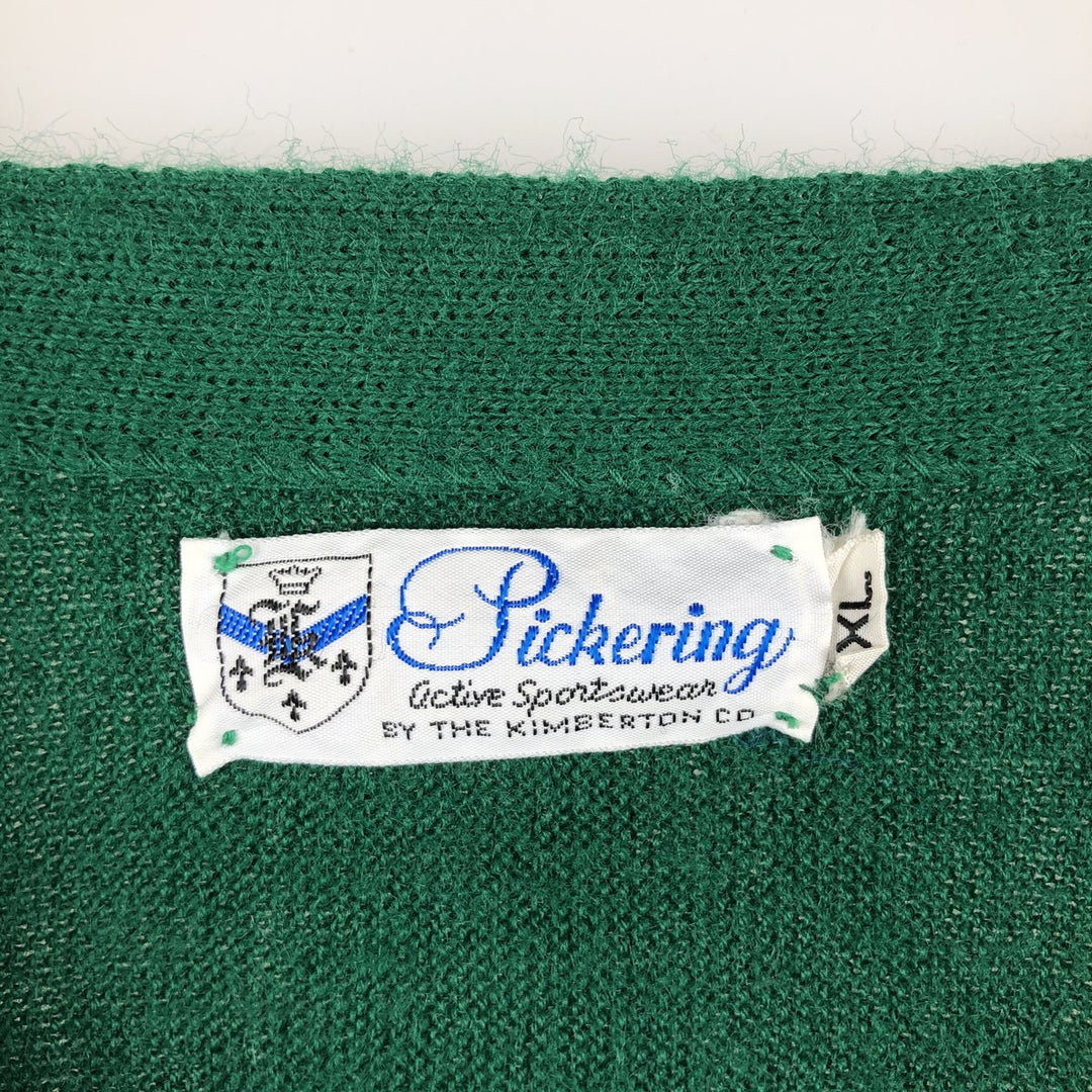 Vintage 70'S PICKERING Orlon Acrylic Knit Cardigan, Men's Size XL Oron Acrylic green type Vintage Second Hand