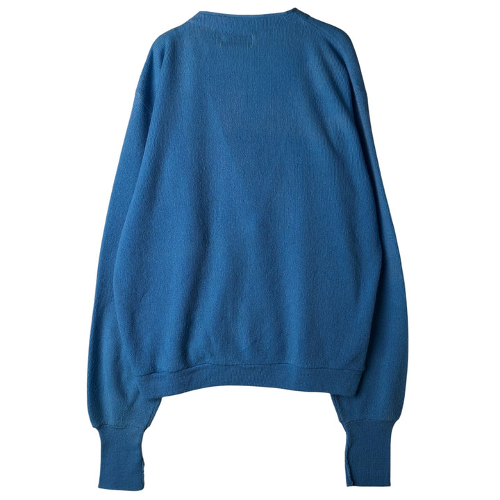 Vintage 70s-80'S Lacoste IZOD acrylic knit cardigan, men's size M acrylic Blue type light blue Vintage Second Hand