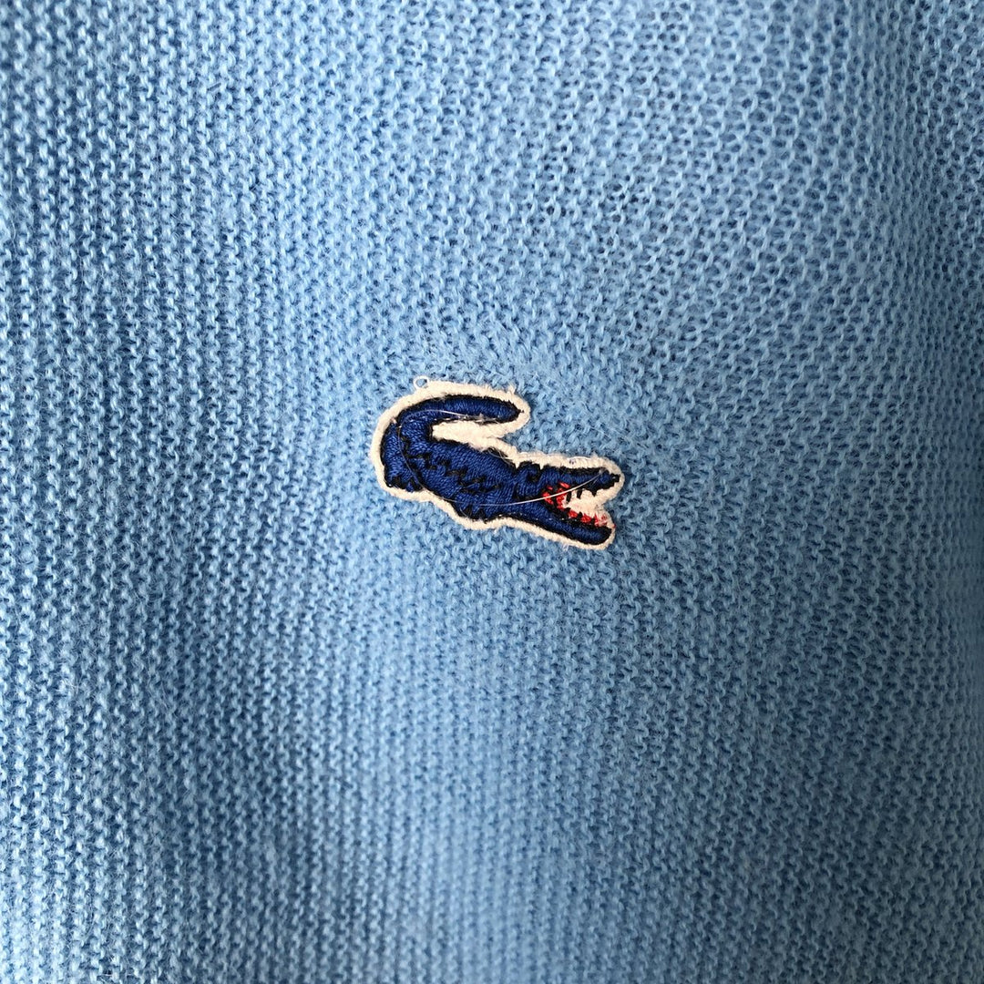 Vintage 70s-80'S Lacoste IZOD acrylic knit cardigan, men's size M acrylic Blue type light blue Vintage Second Hand