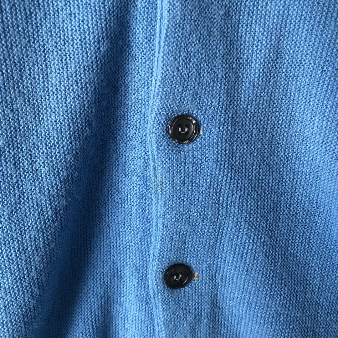 Vintage 70s-80'S Lacoste IZOD acrylic knit cardigan, men's size M acrylic Blue type light blue Vintage Second Hand