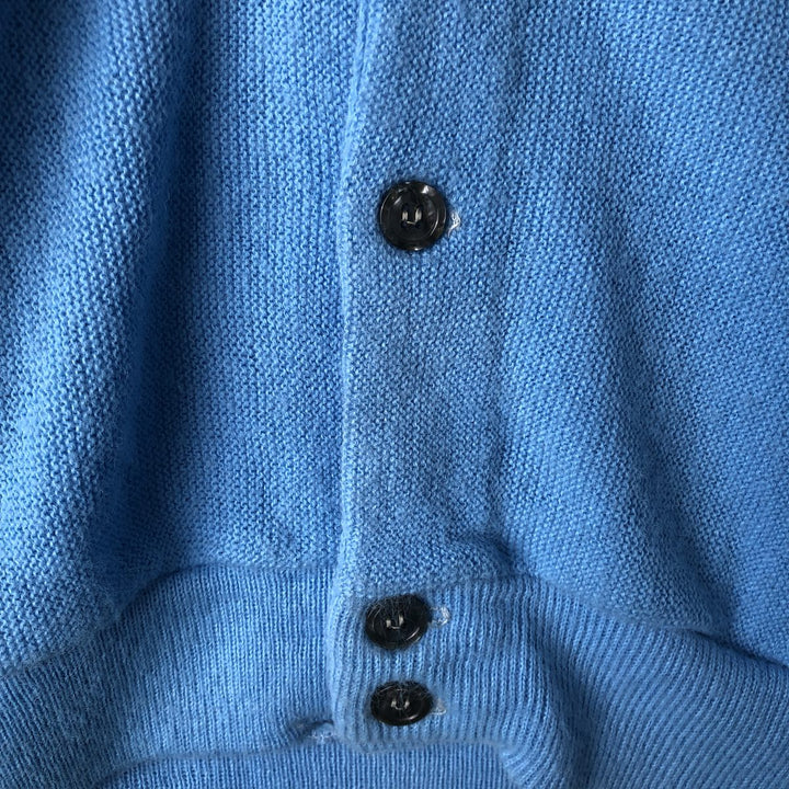 Vintage 70s-80'S Lacoste IZOD acrylic knit cardigan, men's size M acrylic Blue type light blue Vintage Second Hand