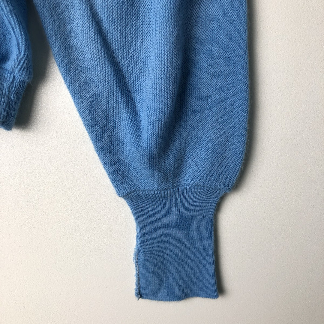 Vintage 70s-80'S Lacoste IZOD acrylic knit cardigan, men's size M acrylic Blue type light blue Vintage Second Hand