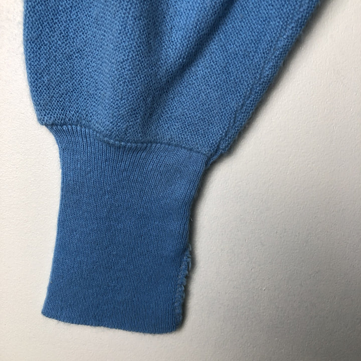 Vintage 70s-80'S Lacoste IZOD acrylic knit cardigan, men's size M acrylic Blue type light blue Vintage Second Hand
