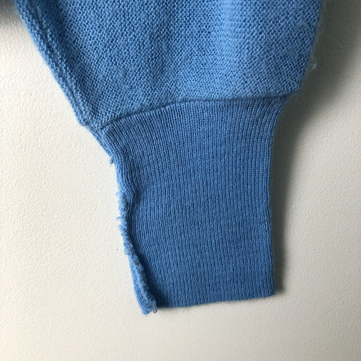 Vintage 70s-80'S Lacoste IZOD acrylic knit cardigan, men's size M acrylic Blue type light blue Vintage Second Hand