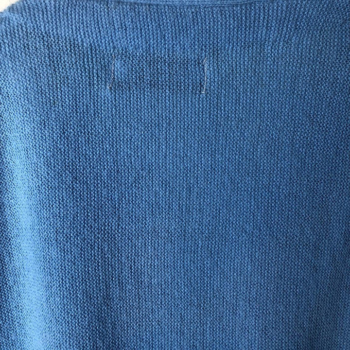 Vintage 70s-80'S Lacoste IZOD acrylic knit cardigan, men's size M acrylic Blue type light blue Vintage Second Hand