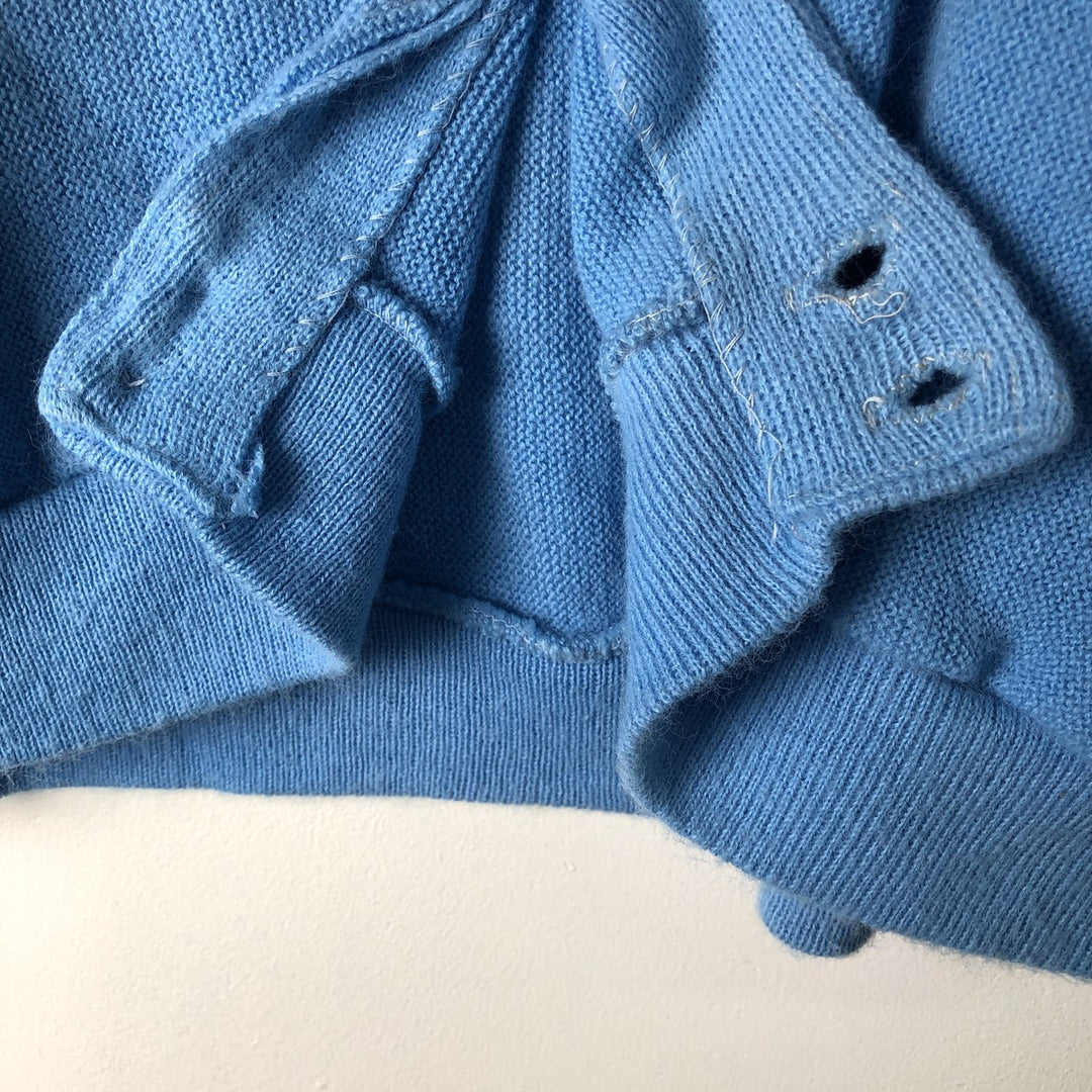 Vintage 70s-80'S Lacoste IZOD acrylic knit cardigan, men's size M acrylic Blue type light blue Vintage Second Hand