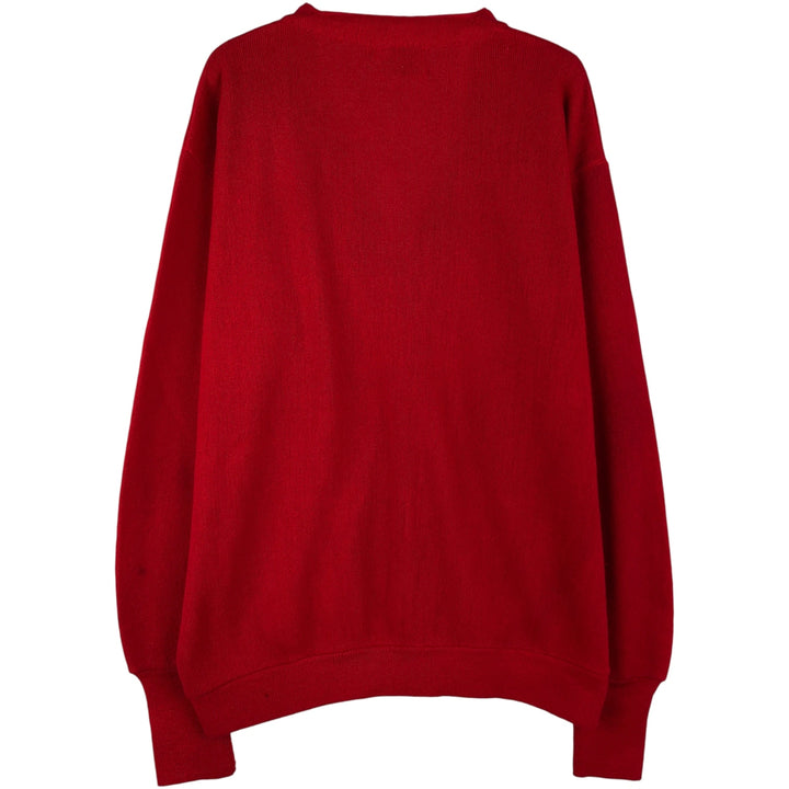 Vintage 70s-80'S Lacoste IZOD acrylic knit cardigan, men's size XL unclear red type Vintage Second Hand