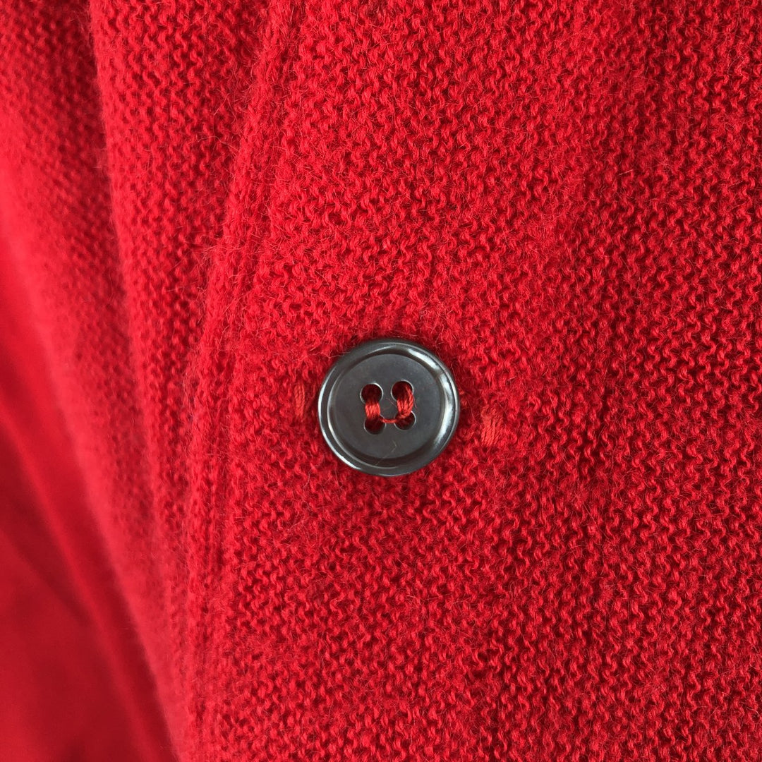 Vintage 70s-80'S Lacoste IZOD acrylic knit cardigan, men's size XL unclear red type Vintage Second Hand
