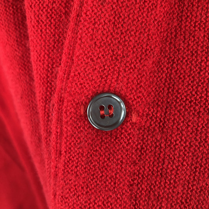 Vintage 70s-80'S Lacoste IZOD acrylic knit cardigan, men's size XL unclear red type Vintage Second Hand
