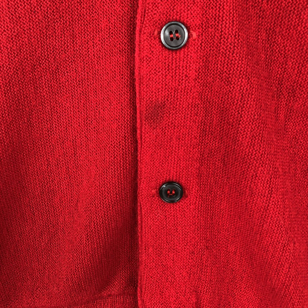 Vintage 70s-80'S Lacoste IZOD acrylic knit cardigan, men's size XL unclear red type Vintage Second Hand