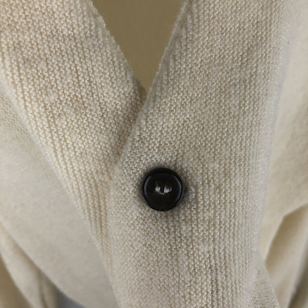 Vintage 1970'S Lacoste IZOD Orlon Acrylic Knit Cardigan, Men's XL Oron Acrylic unbleached Vintage Second Hand