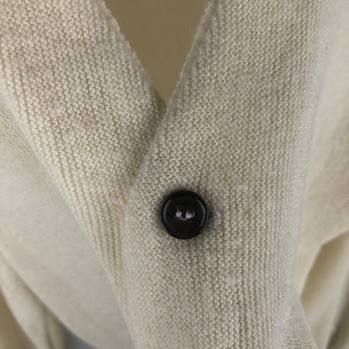 Vintage 1970'S Lacoste IZOD Orlon Acrylic Knit Cardigan, Men's XL Oron Acrylic unbleached Vintage Second Hand
