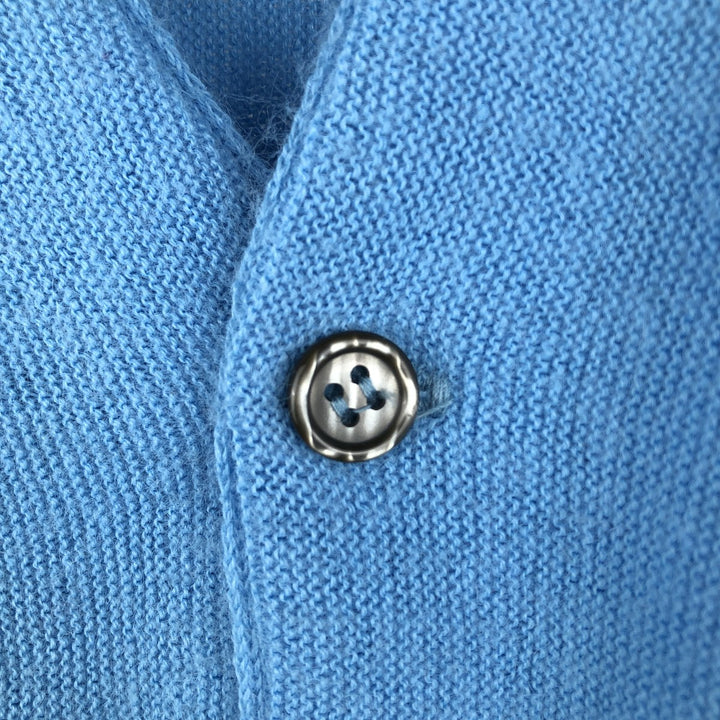 Vintage 70s-80'S Lacoste IZOD acrylic knit cardigan, men's size L unclear Blue type light blue Vintage Second Hand