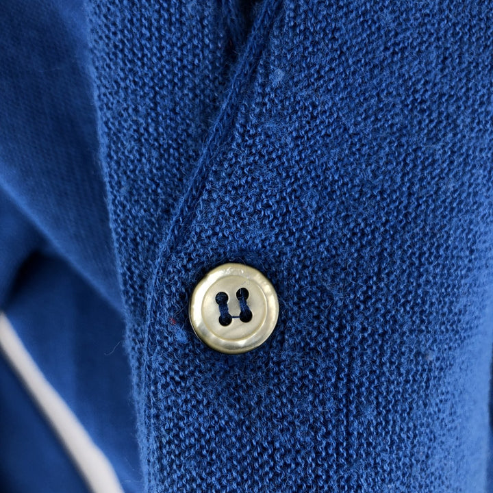 80'S Lacoste IZOD Acrylic Knit Cardigan Made in USA Men's M Size Vintage acrylic blue type Vintage Second Hand