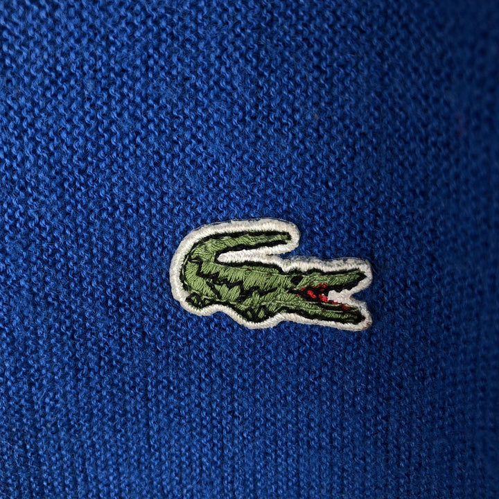 80'S Lacoste IZOD Acrylic Knit Cardigan Made in USA Men's M Size Vintage acrylic blue type Vintage Second Hand