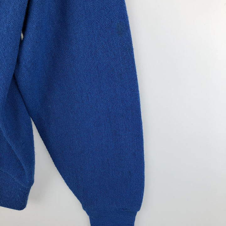 80'S Lacoste IZOD Acrylic Knit Cardigan Made in USA Men's M Size Vintage acrylic blue type Vintage Second Hand
